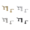 Deck Mounted 3Pcs Bathtub Faucet Set Basin Mixer Tap Bathroom Faucet 4 Color Options Hot And Cold Water