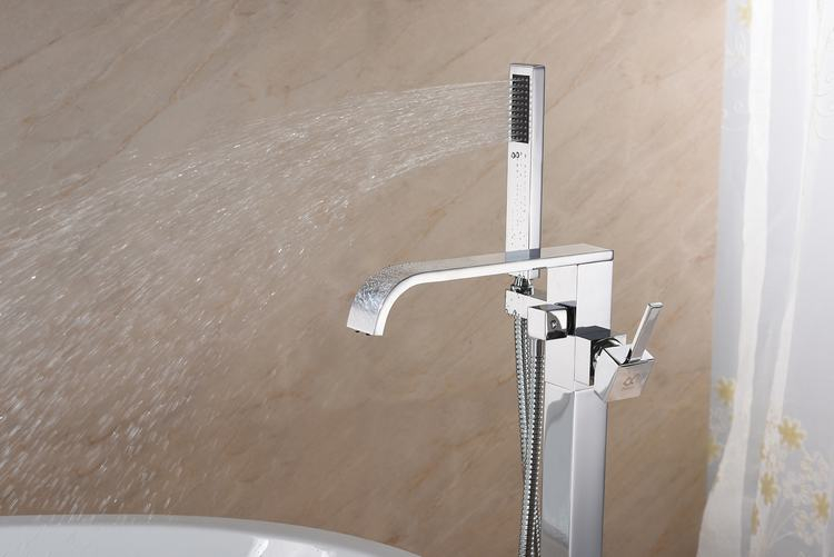 Floor Mount Bathroom Shower Mixer Faucet Wholesale Bathrooms Square Floor Mounted Tub 59# Brass Filler