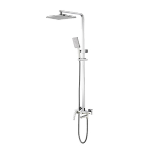 Contemporary Square Rainfall Shower Set White Shower Mixer Single Handle For Bathroom