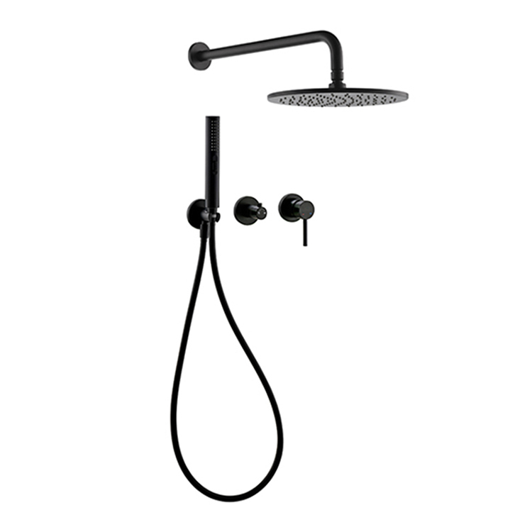 Wholesale Faucet Shower Jiangmen Adjustable Shower Head With Handshower Set 8/10/12 Inch Black Rainfall Showerhead