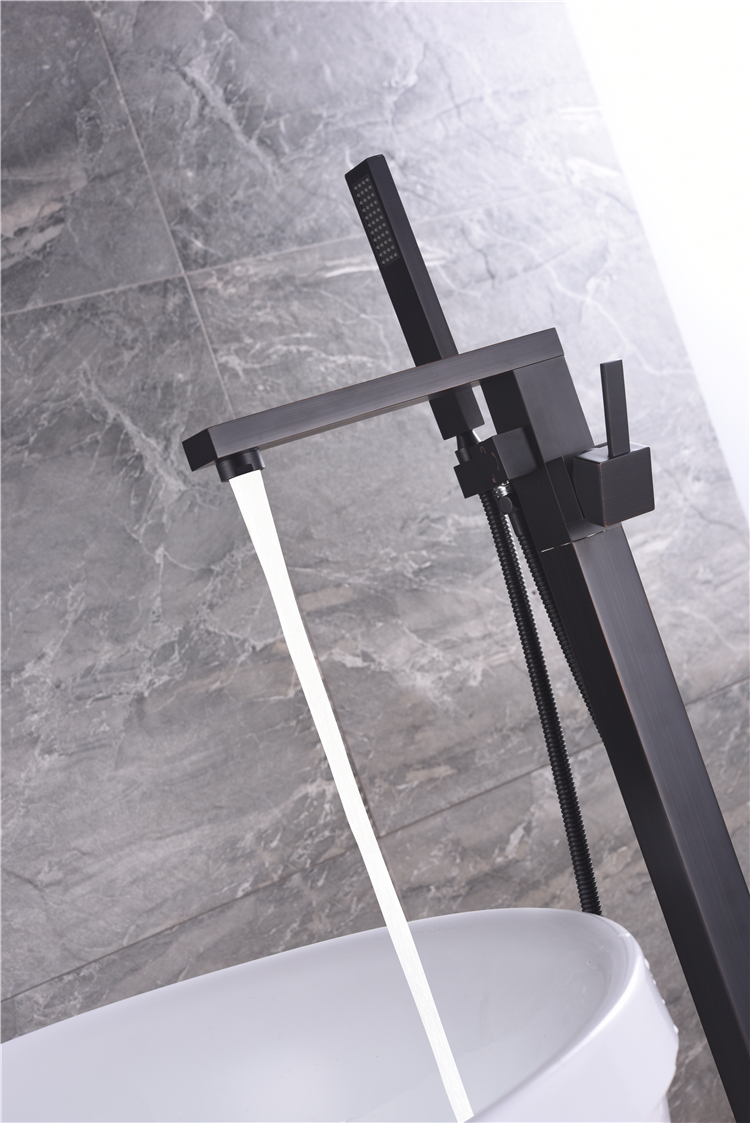 Hot factory direct floor free stand black shower faucets bathtub faucet for sale price