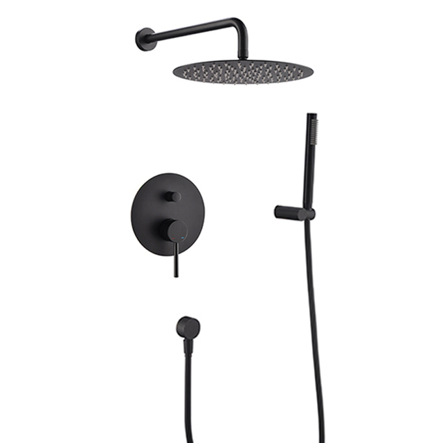 Brass Material Roundness Bathroom Concealed Shower Set Single Handle Design Wall Hung Bath Tap