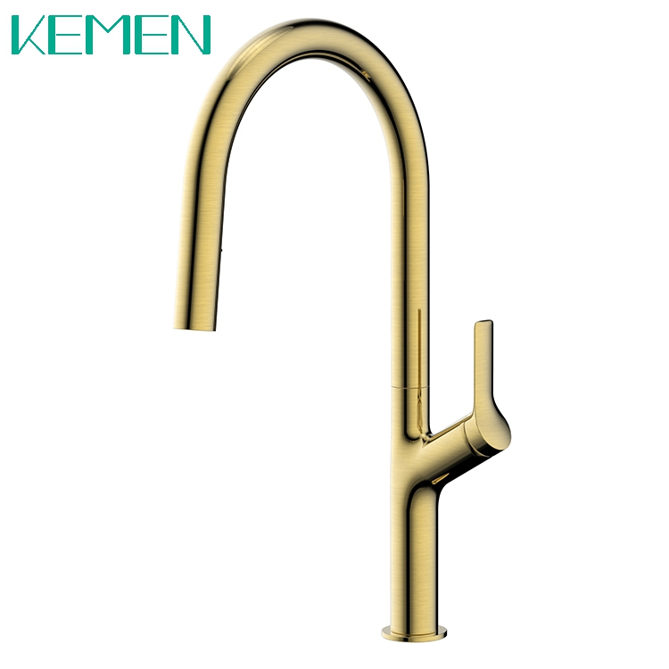 High Quality Gold Brushed Faucet SUS 304 Kitchen Faucet with Pull Down Sprayer Kitchen Sink Mixer Taps