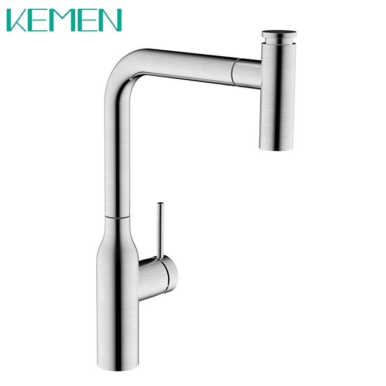 High Quality Water Sink Mixer Taps 304 Stainless Steel Kitchen Faucet Single Handle Brushed Surface Pull Out Kitchen Sink Faucet