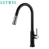 High Quality Kitchen Faucet 304 Stainless Steel Matte Black Hot Cold Kitchen Faucet with Pull Down Sprayer