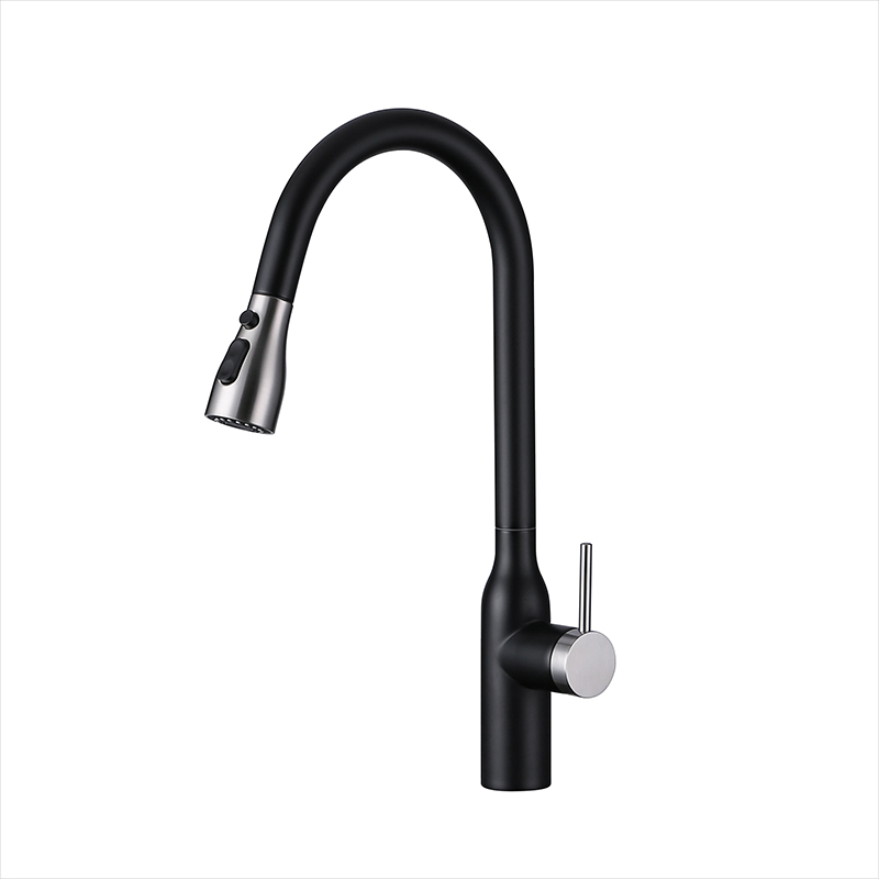 Brushed Nickel One-handle 304 Stainless Steel Kitchen Faucet With Pull Down Sprayer Tap Kitchen Shower Faucet