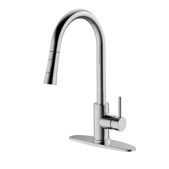 Flexible Mixer Tap SS Kitchen Pull Down Faucet with Deck Plate Hot And Cold Tap Water Faucet