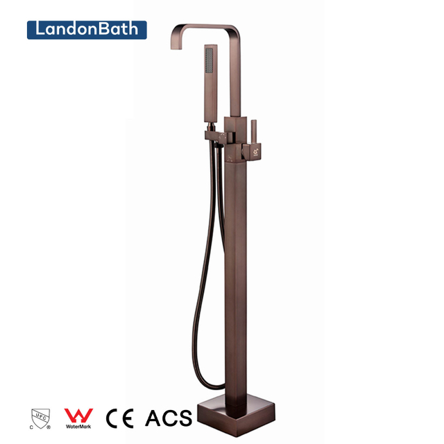 Floormounted Tub Bathroom Bathtub Faucet Stainless Steel Shower Water Mixer