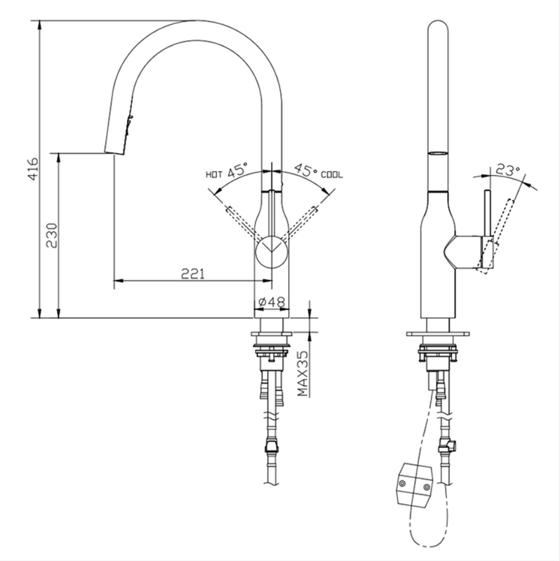 2022 Kitchen Faucet Stainless Steel 304 Water Tap Pull Down Spray Black Kitchen Faucets