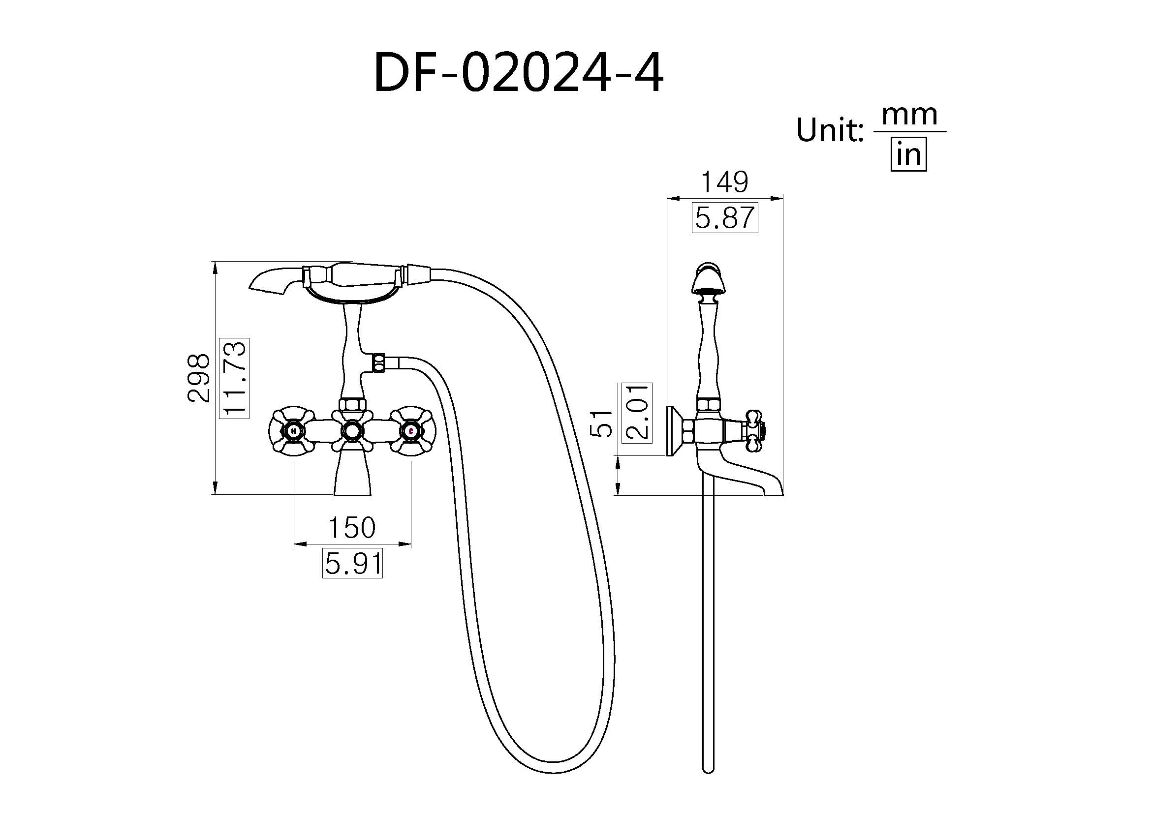 Simple Design Traditional Styles Freestanding Bathtub Faucet