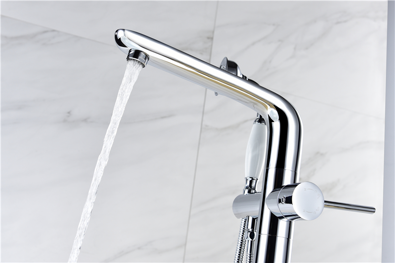 Simple Design Zinc Alloy Bathroom Faucet Classical White and Matt Black Bathtub Tap