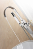 Classical White and Matt Black Floor-Mount Bathtub Faucet