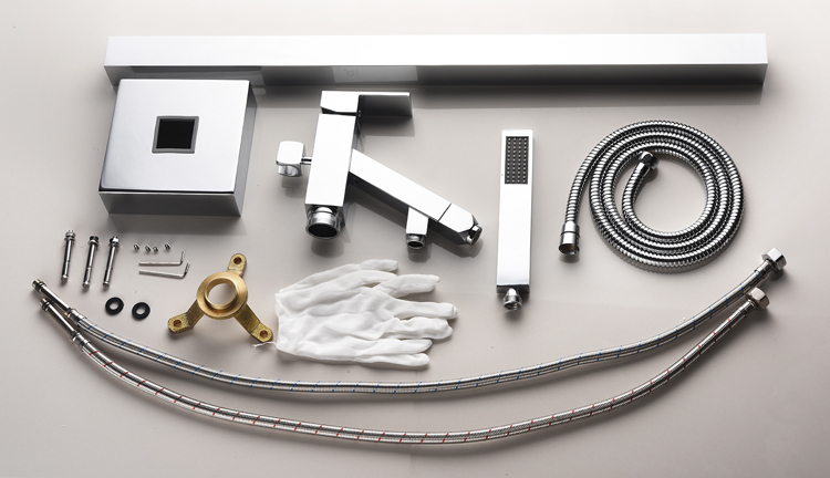 Brass Chrome Thermostatic Bathtub Mixer Factorys Price Floor-Mount Tap