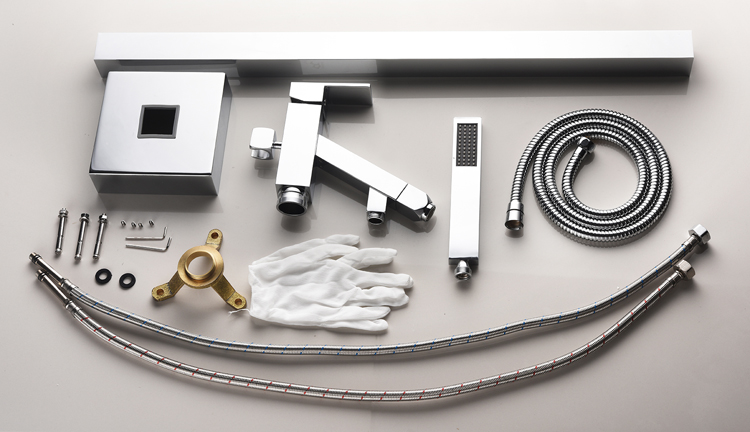 Brass Chrome Thermostatic Bathtub Mixer Factorys Price Floor-Mount Tap