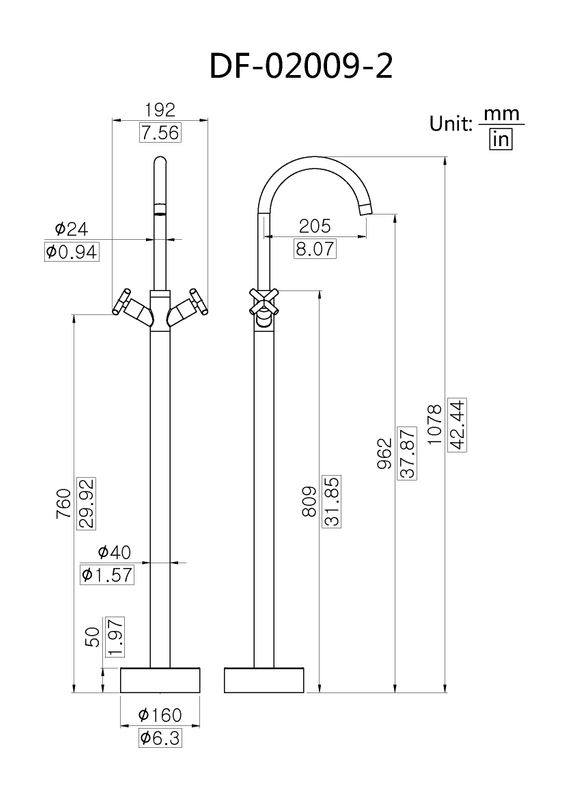 Without Handshower Freestanding Bathtub Faucet DF-02009-2