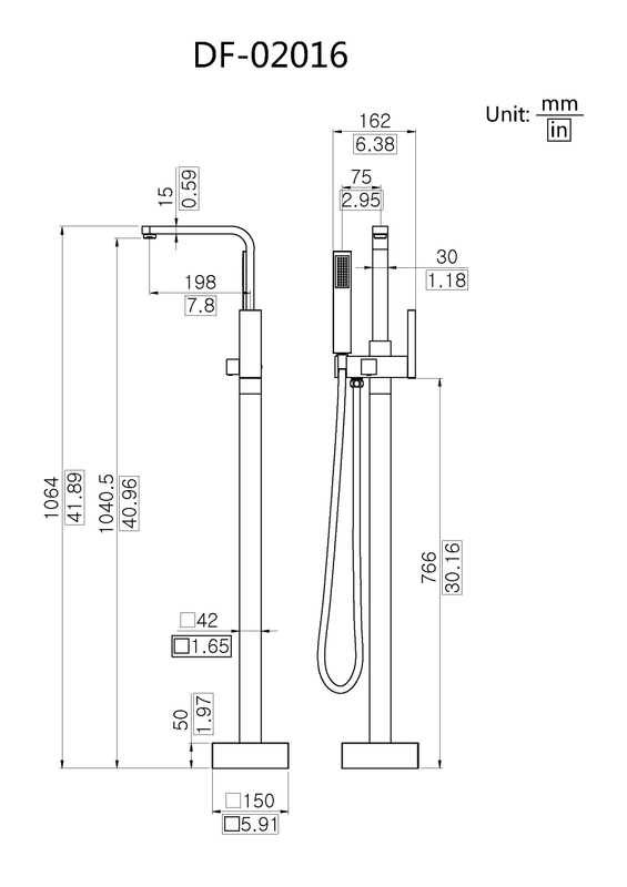 Aesthetic Freestanding Bathtub Faucet DF-02016