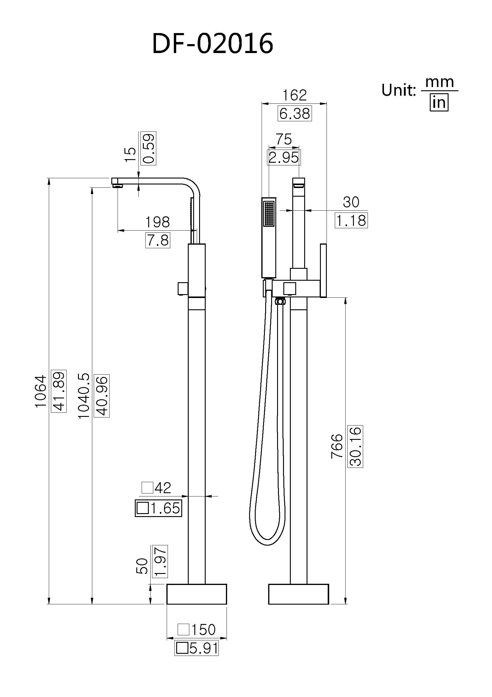 Aesthetic Freestanding Bathtub Faucet DF-02016