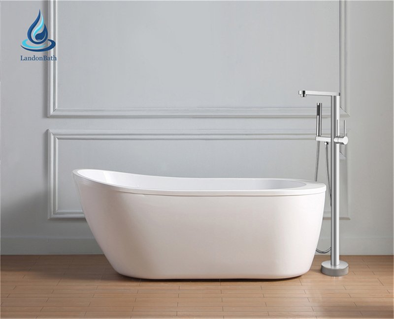 Modern Brass Bathroom Single Handle Hot&Cold Freestanding Tub Faucet