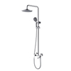 Luxury Chrome Brass Round Shower Set Rain Faucet Mixer Head Wall Mount Bathroom Fixtures