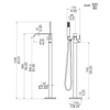 Rose Gold Modern Brass Bathtub Single Handle Freestanding Bathroom Faucet Bathtub Faucet