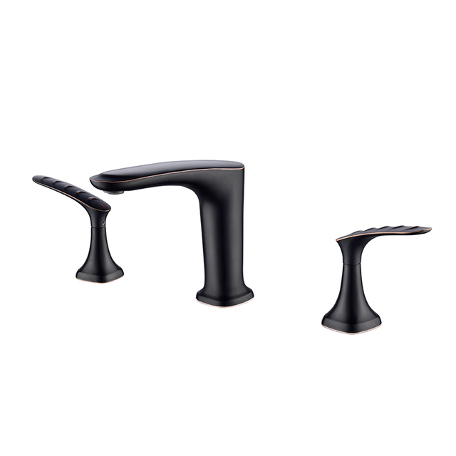 China Factory ORB Special Design Bathroom Basin Faucet 3 Hole Black Bathroom Faucets