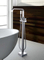 Chrome Floor Mounted Shower Bath Tub Faucet Free Standing Tub Filler Brass Freestanding Bathroom Bathtub Faucets