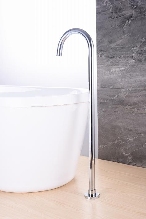 Freestanding Round Goose Neck Floor Mounted Free Standing Bath Spout