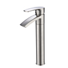 Elegant Square Single Lever Brass Countertop High Neck Basin Faucet From Chinese Factory