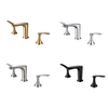 Matt Black Dual Handle Hollow Basin Mixer Bathroom Faucet Double Brass Faucets Handles 4 Sink Hole Tap Wash Lever
