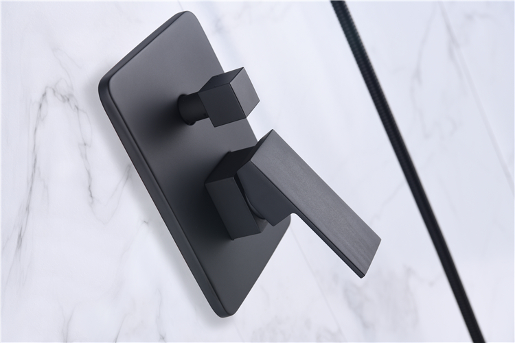 Modern Concealed Luxury Shower Systems With Rainfall Shower Head And Hand Held Shower Combo Kit
