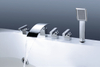 Factory Price Chrome 3 Handles Shower Basin Faucet Bathroom Set 5 Piece Water Fall Bath Mixer