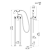 Classic Vintage Black Floor Mount Bath Tub Filler Bathroom Free Standing Clawfoot Bathtub Faucet with Telephone Hand Shower