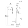 Single Handle Freestanding Floor Mount Tub Faucet Bathtub Filler with Hand Shower in Chrome