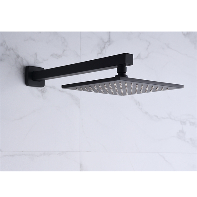 European Wall Mounted Black Concealed Hidden Brass Hot And Cold Shower Faucet Set Rain Shower Head Guangdong