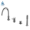 Triple cross handle hot and cold water villa bathtub faucet