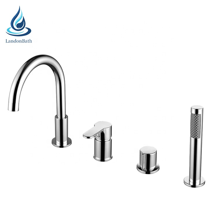 Triple cross handle hot and cold water villa bathtub faucet