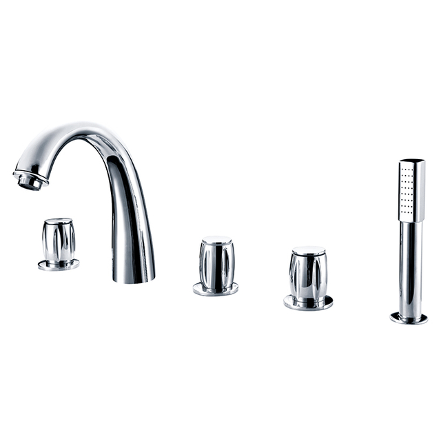 Hot Water Mixer Tap Bathroom Brass Bath Tub Faucet Bathtub Spa Whirlpool Set Handheld Shower Cold For With Handle 5Hole Hand