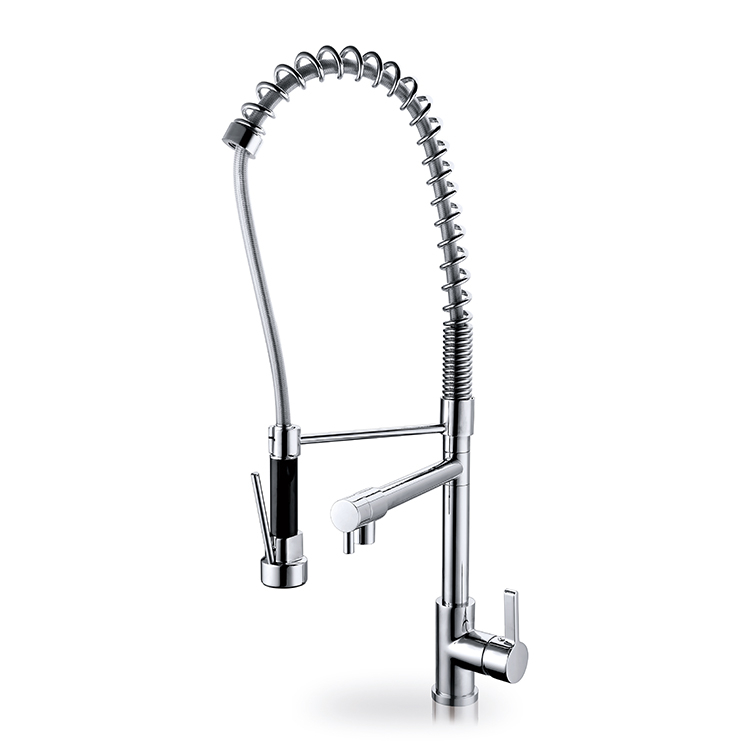 Commercial Bathroom Sink Faucet Luxury Spary Kitchen Valve Spring Pull Down Brass With Sprayer Deck Mount For Two Spouts Spout