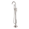 Bathroom Brass Brush Nickel Floor Mounted Tub Filler Freestanding Bath Tub Shower Faucet