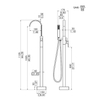 Matt Black Square Floor Mount Tub Filler Freestanding Bathtub Bath Mixer Taps Faucet