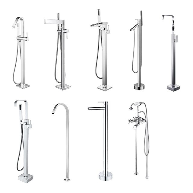 Bathroom Bath tub hot and cold shower mixer black freestanding brass bathtub faucet