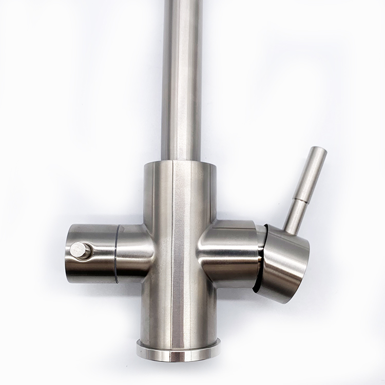 Deck Mounted Stainless Steel Kitchen Faucet 360 Degree Rotation 3 Ways Kitchen Purifier Tap Hot Cold Water Kitchen Mixer