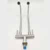 Deck Mounted Cold Water Only Flexible Neck Dual Handle Faucets Double Kitchen Faucet for Malaysia Market