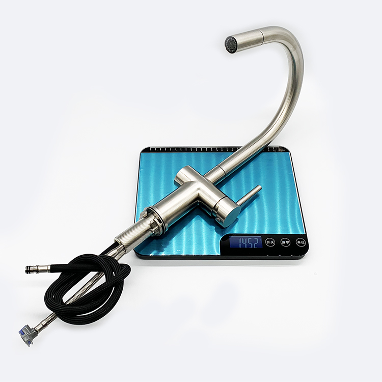 Kemen 2 Functions Single Hole Single Handle Flexible Hose Stainless Steel 304 Pull Down Kitchen Faucet