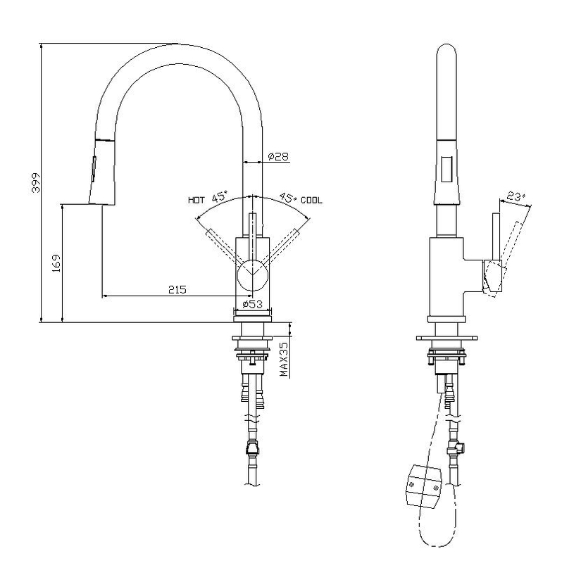 304 Stainless Steel Kitchen Sink Tap Brushed Pull Down Faucet Smart Touch Sensor Kitchen Faucet