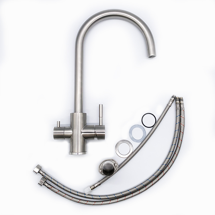 Modern Style Dual Handles Kitchen Sink Mixer Tap 304 Stainless Steel 3 Way Health Water Faucet Water Filter Kitchen