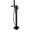 2022 Hot Sell Square Matte Black Bath Shower Mixer Freestanding Bathtub Faucet Set