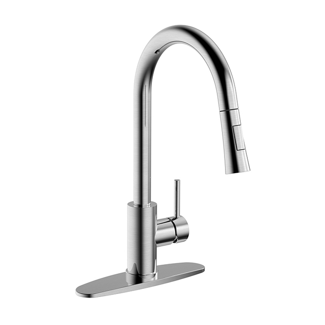 Unique Kitchen Faucet High Quality Hot And Cold Water Mixer 304 Stainless Stainless Brushed Pull Down Kitchen Sink Faucet