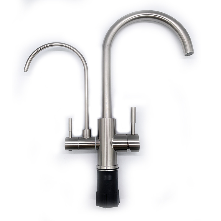 SUS304 Dual Handle Direct Drinking Water Hot Cold Kitchen Faucet 3 Way Water Purifier Faucet