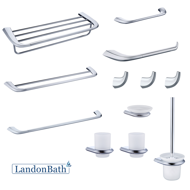 Bathroom Accessories Set Chrome 304SS Zinc Alloy Bath Towel Bar Towel Rack 24Series